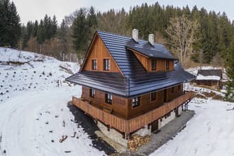 Chalet Velké Karlovice in the winter