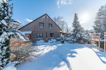 Cottage U Kapličky v Orlických horách in the winter
