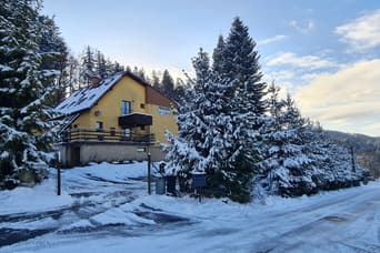 Pension Na Lůkách in the winter