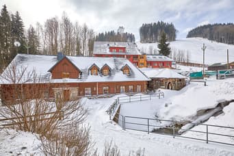 Cottage Baba Jaga in the winter