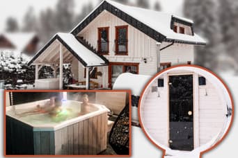 Svrčkova drevenica with private wellness in the winter