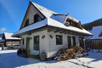 Tri chalúpky na Mýte v zime