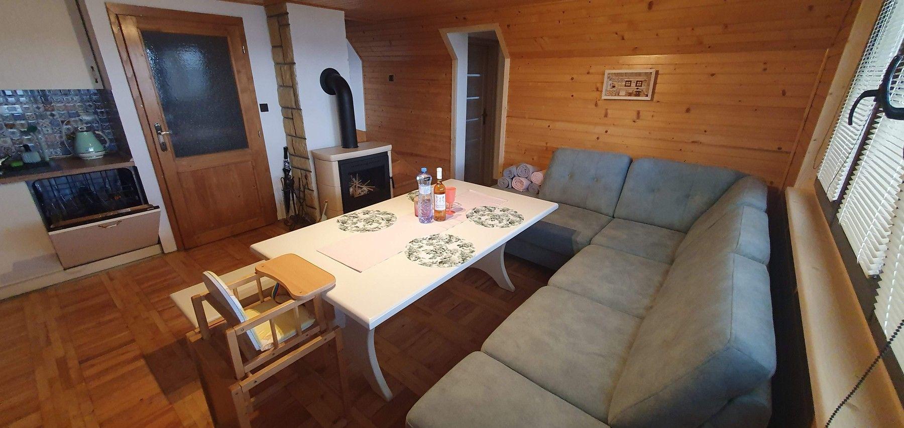 Pokój dzienny - Domek Family Oravská priehrada