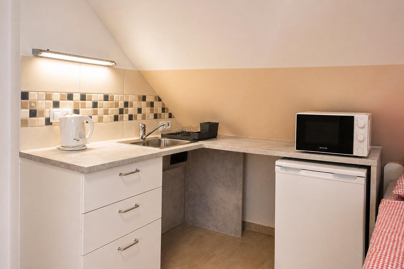 Rodinný apartmán 6 v podkroví  Čtyřlůžkové studio - Penzion V Podzámčí - bezbariérové apartmány