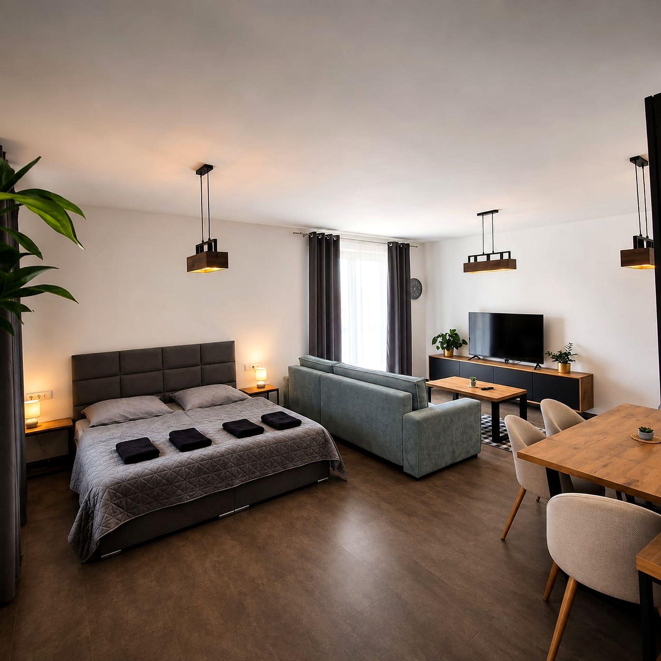 Štúdiový apartmán s balkónom Dvojlôžkové štúdio s 2 prístelkami - Apartments Javor