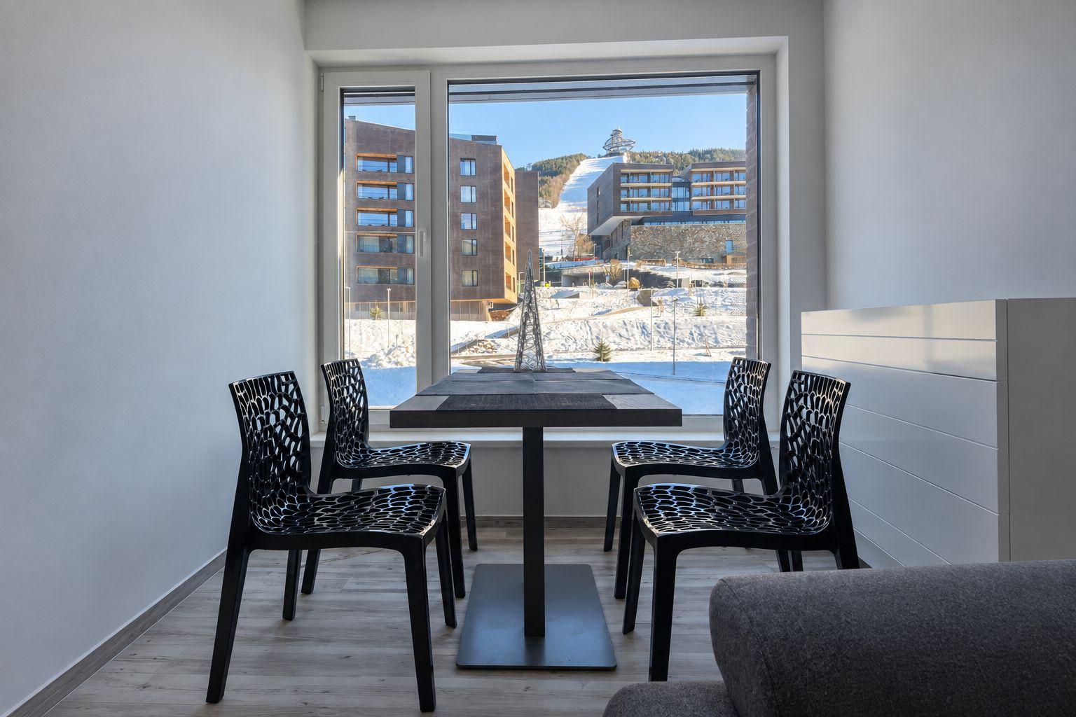 Apartmán s výhledem na sjezdovku Dvoulůžkové studio s 2 přistýlkami - Apartmán s výhledem na sjezdovku