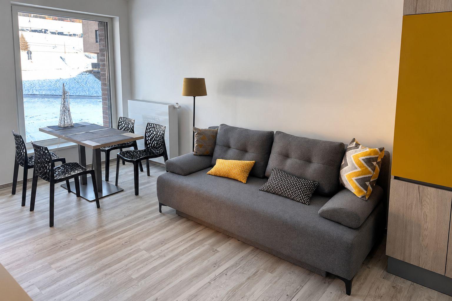 Apartmán s výhledem na sjezdovku Dvoulůžkové studio s 2 přistýlkami - Apartmán s výhledem na sjezdovku