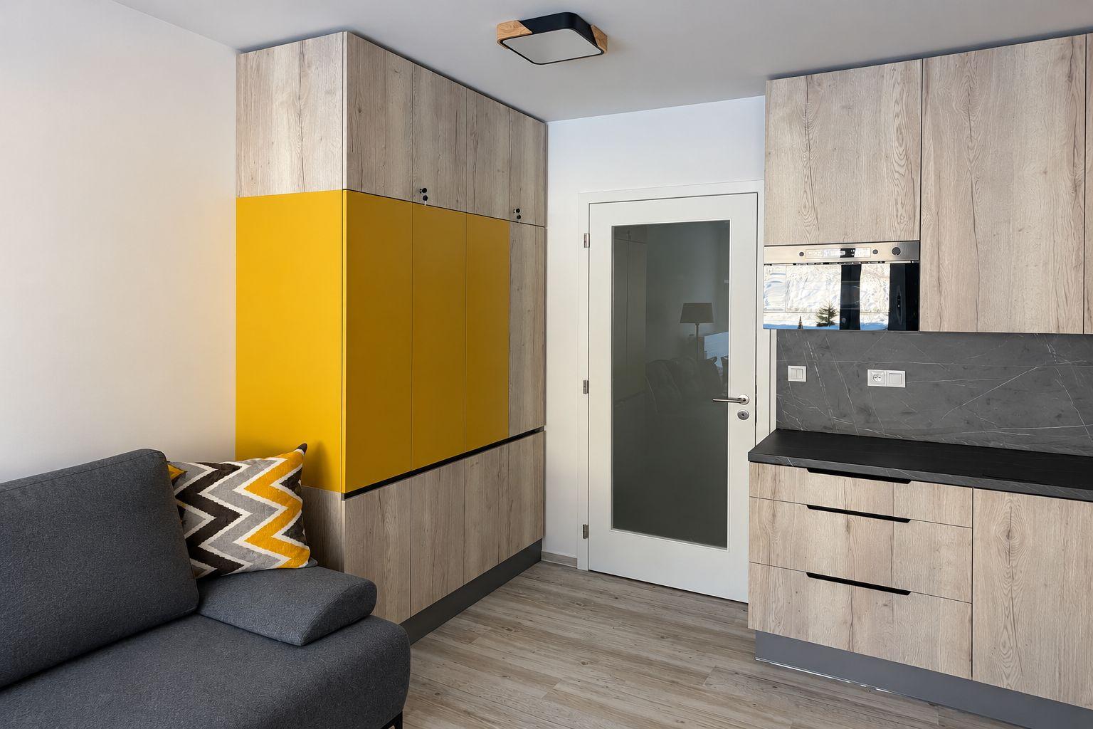 Apartmán s výhledem na sjezdovku Dvoulůžkové studio s 2 přistýlkami - Apartmán s výhledem na sjezdovku