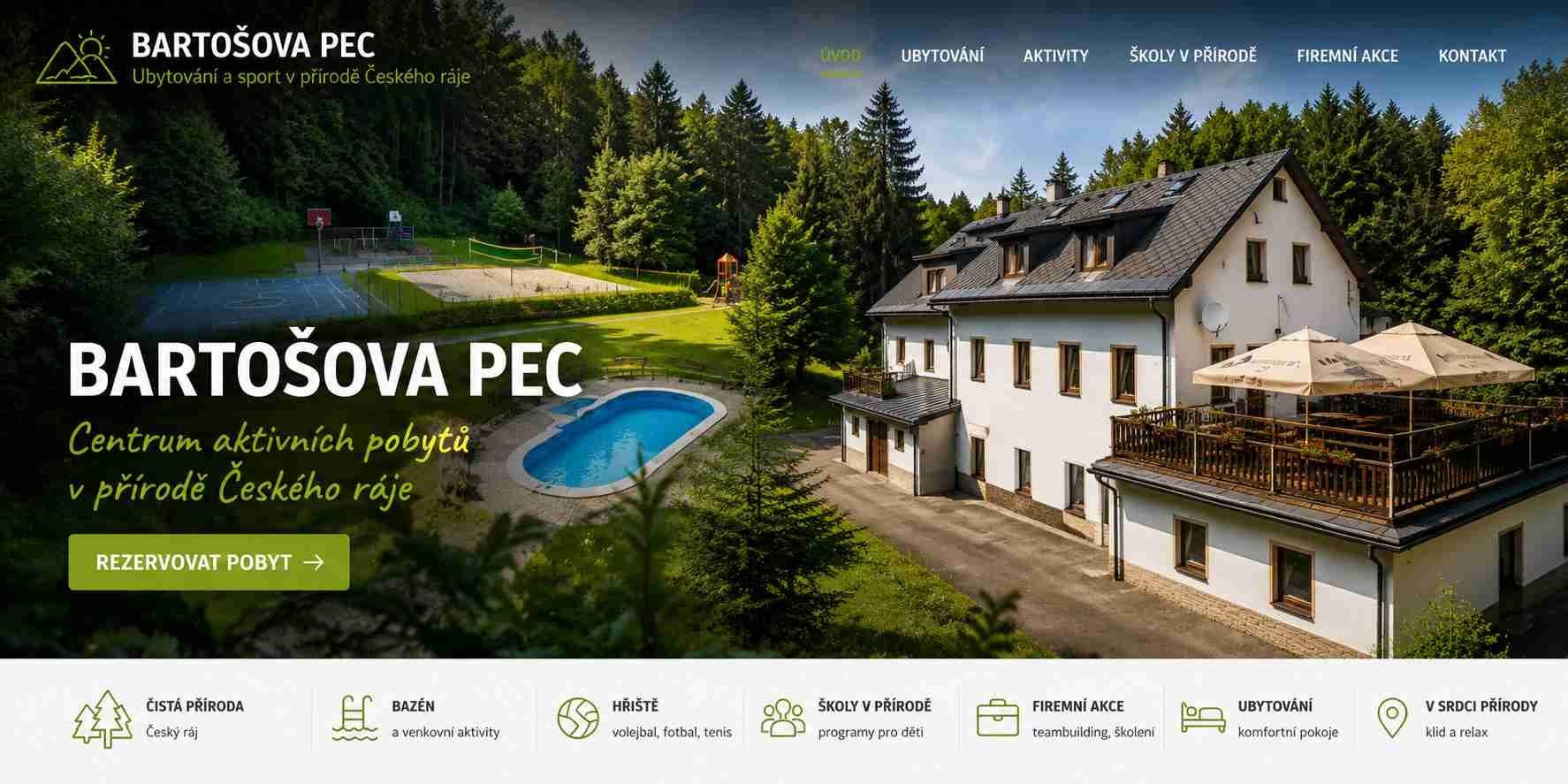 Exteriér - Penzion Bartošova pec
