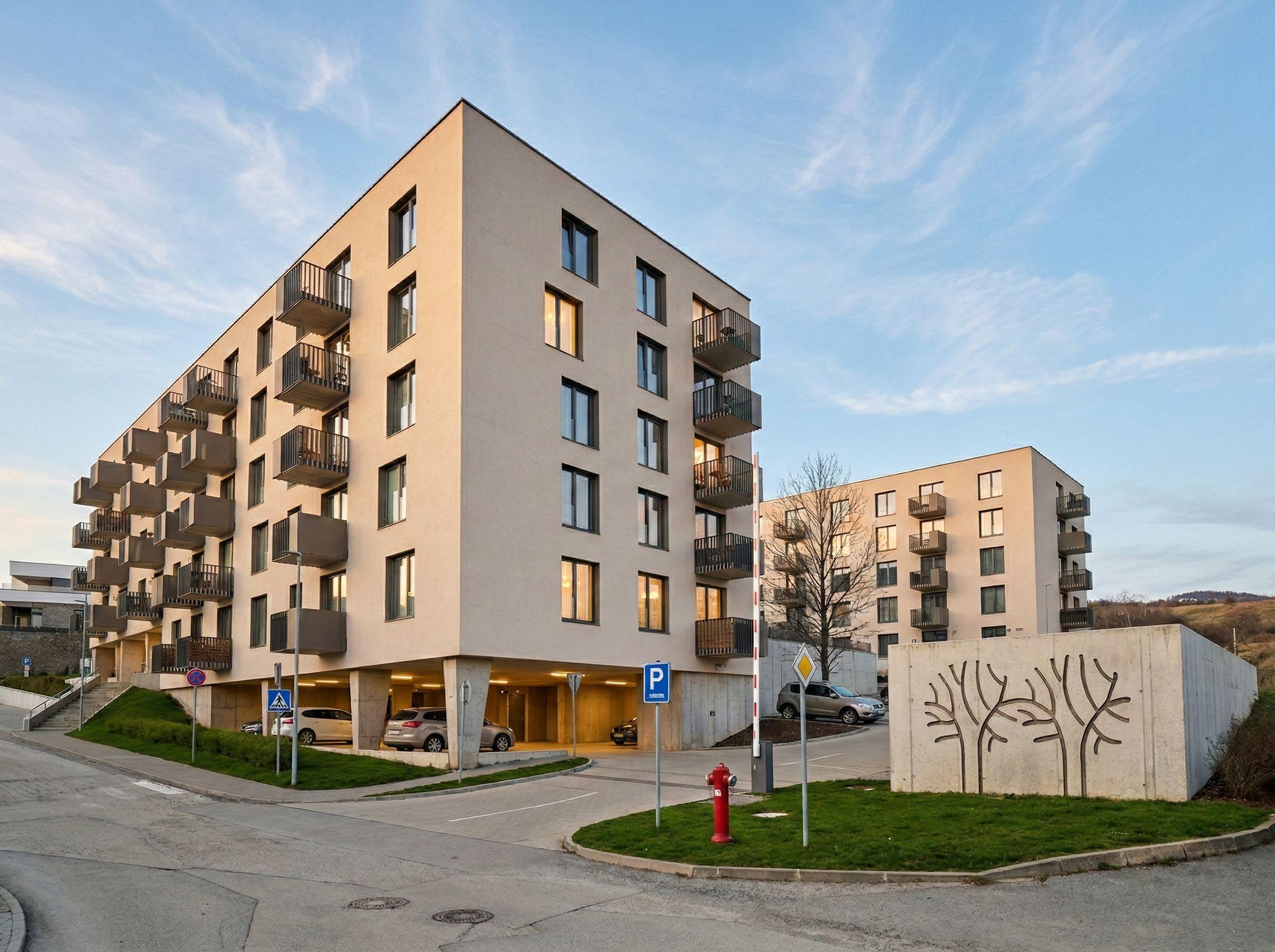 Exteriér - Moderní nový byt s výhledem a parkováním
