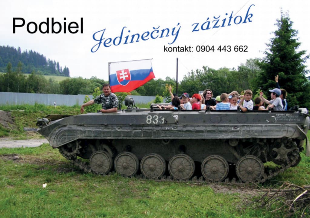 Podbieľ - jazda na tanku - Chata Leginus