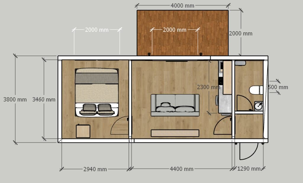 Mobilný dom Apartmán s 1 spálňou - Chata Zveriak