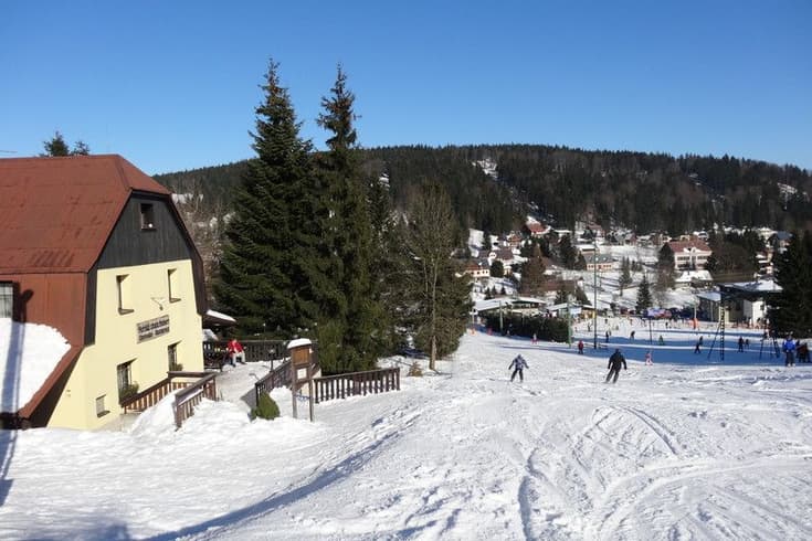 Horská chata Hubert in the winter