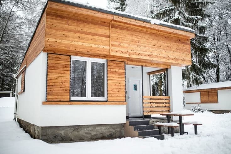 Chata u lišky in the winter