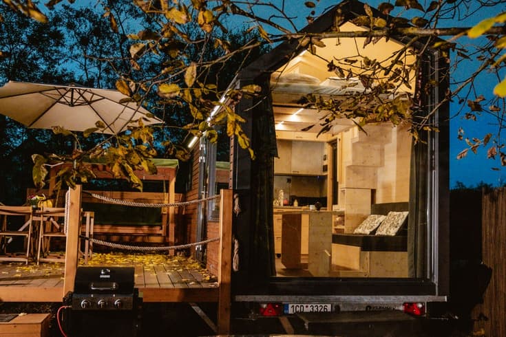 Glamping Lednice Tiny House v zimě