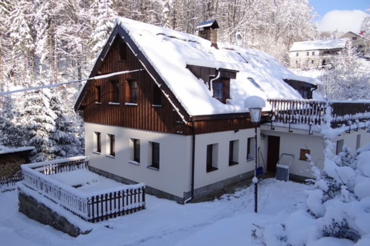 Pension Pod Kopcem Jizerské hory in the winter
