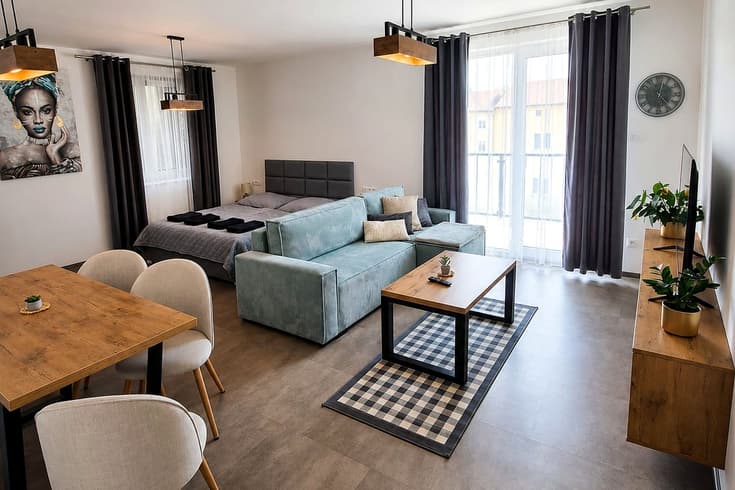 Štúdiový apartmán s balkónom Dvojlôžkové štúdio s 2 prístelkami - Apartments Javor