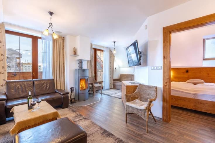 Apartmán Deluxe s 2 spálňami v Rezidencii B - Výhľad na Tatry Apartmán s 2 spálňami - Súkromné Apartmány v Hoteli Kukučka