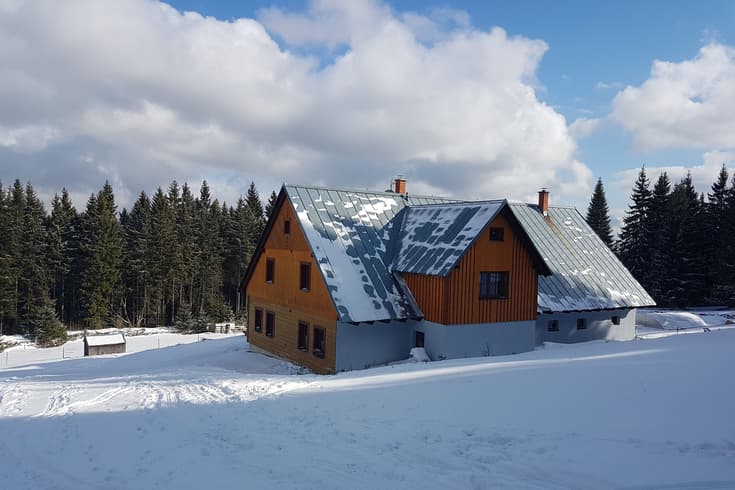 Házikó U Dudků télen
