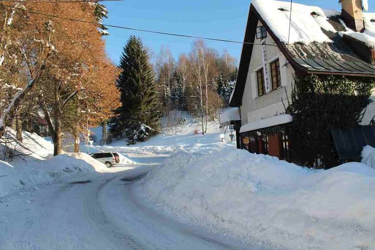 Apartments Černá Říčka in the winter