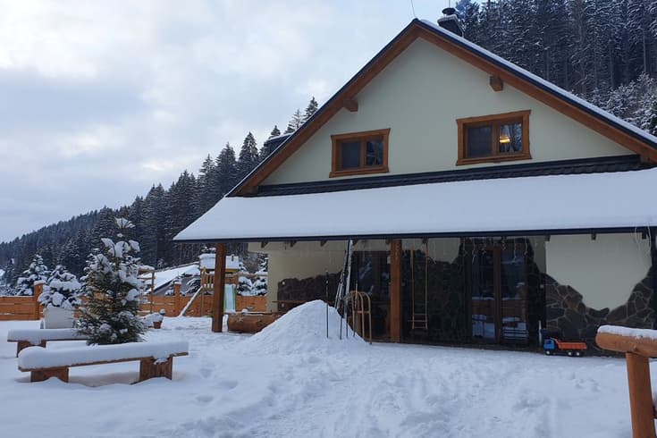 Ferienhaus Pampeliška im Winter