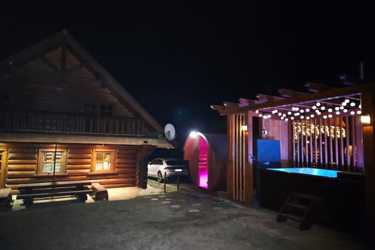 Blockhaus Strno im Winter